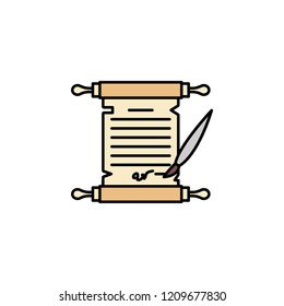 Scroll icon. Element of color ancient greece  icon for mobile concept and web apps. Colored Scroll icon can be used for web and mobile