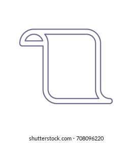 Scroll icon illustration. Vector. Violet linear icon on white background. Isolated.