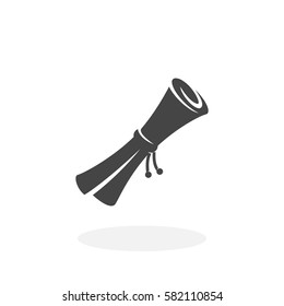 Scroll icon isolated on white background. Scroll vector logo. Flat design style. Modern vector pictogram for web graphics - stock vector