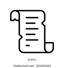icono de desplazamiento. Diseño De Estilo De Arte De Línea Aislado En Fondo Blanco