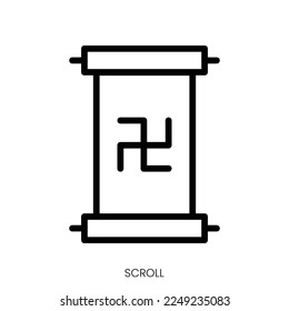 scroll icon. Line Art Style Design Isolated On White Background