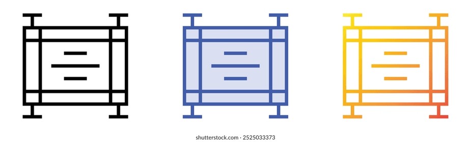 ícone de rolagem. Design de estilo linear, preenchimento azul e gradiente isolado em plano de fundo branco
