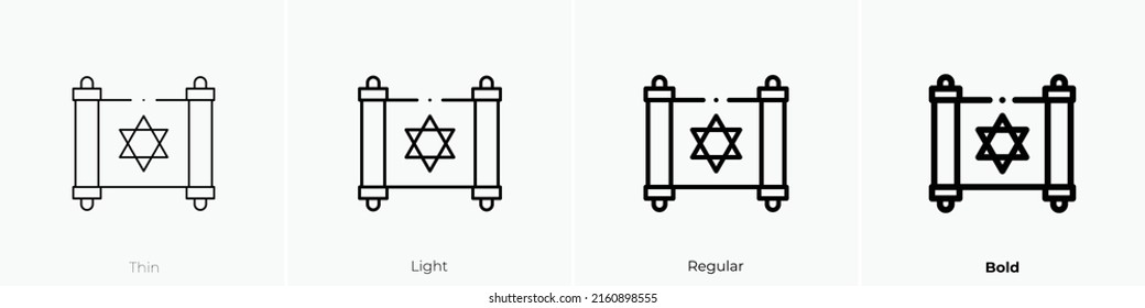 scroll icon. Linear style sign isolated on white background. Vector illustration.