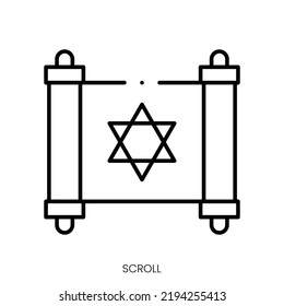 scroll icon. Linear style sign isolated on white background. Vector illustration