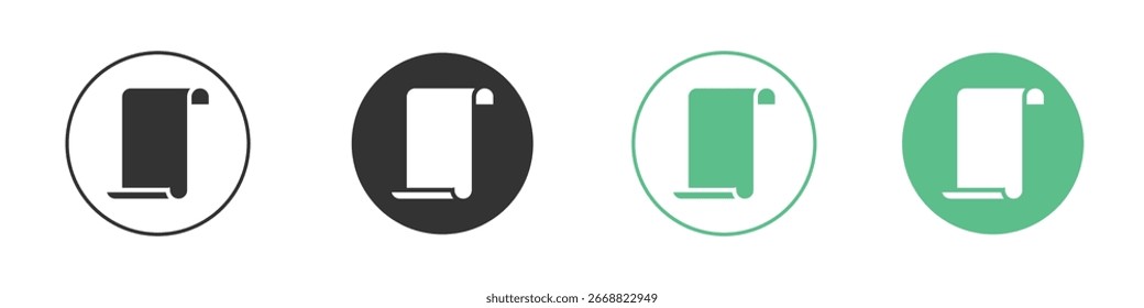 Scroll icon Minimal Flat Line Vector Icon Set.