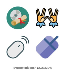 scroll icon set. vector set about diploma, mouse and kabbalah icons set.
