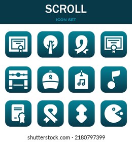 scroll icon set. Vector  illustrations related with Diploma, Spideroak and Ribbon
