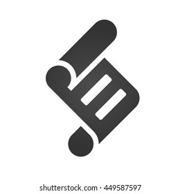 Scroll icon. Scroll sign. Simple flat logo of scroll on white background. Vector illustration.