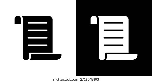 Scroll icon silhouette vector illustration isolated flat style