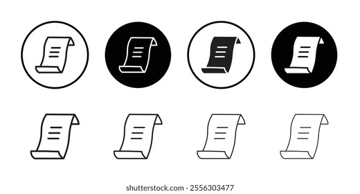 Scroll icon Thin line vector illustration set