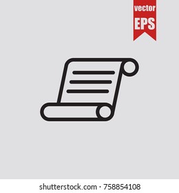 Scroll icon in trendy isolated on grey background.Vector illustration.