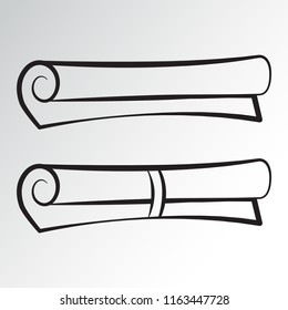 Scroll icons. Outline design. Vector illustration