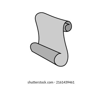 Scroll isometric design icon. Vector web illustration. 3d colorful concept