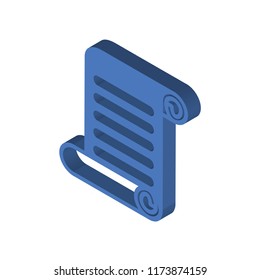 Scroll isometric left top view 3D icon