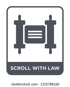 scroll with law icon vector on white background, scroll with law trendy filled icons from Law and justice collection, scroll with law simple element illustration