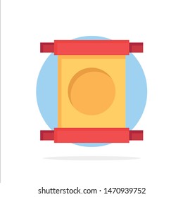 Scroll, Letter, China, Chinese Abstract Circle Background Flat color Icon. Vector Icon Template background