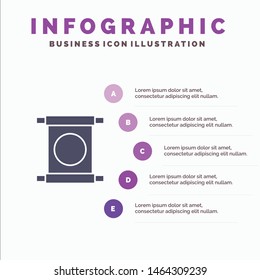Scroll, Letter, China, Chinese Infographics Presentation Template. 5 Steps Presentation. Vector Icon Template background