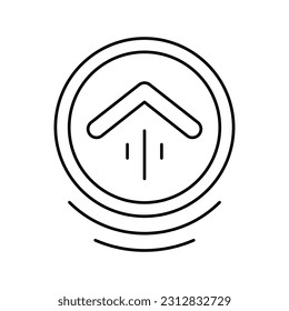 vector de icono de línea de desplazamiento hacia arriba. signo de desplazamiento hacia arriba. símbolo de contorno aislado ilustración negra