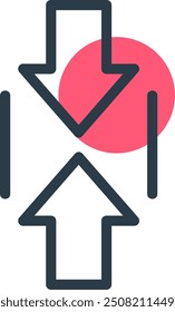 Scroll Up Line with small circle background