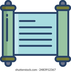 Scroll linear color illustration icon