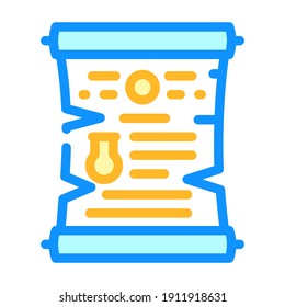 scroll with magic spell color icon vector. scroll with magic spell sign. isolated symbol illustration