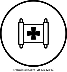 Scroll with a Maltese Cross Icon: Symbol of History, Faith, and Heritage