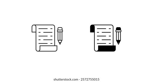 Scroll or Manuscript icon with white background vector stock illustration