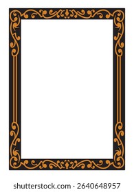 Scroll Minimalist Ornamental Frame Decorative Vector
