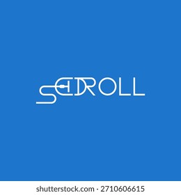 Scroll mouse typographic logo design.