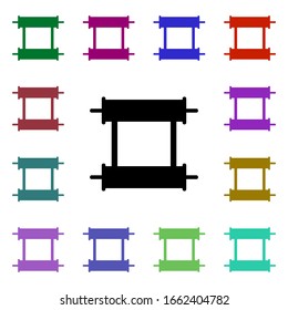 Rollen Sie das Symbol mit mehrfarbigem Stil. Einfache Bildyph, flache Vektorillustration von Web-Icons für i und ux, Website oder mobile Applikationen