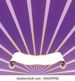 Scroll on a purple background of sunlight