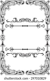 Scroll ornane swirll border is on white