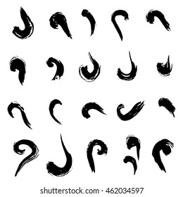 Scroll ornate brush stroke; vector decorative hand drawn elements