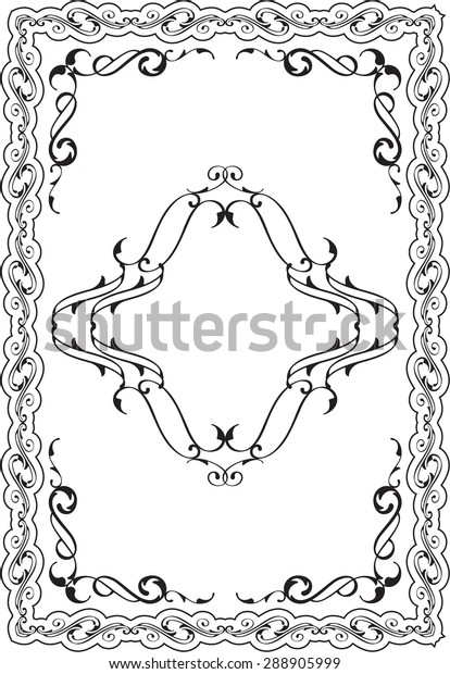 Scroll ornate frame is\
isolated on white