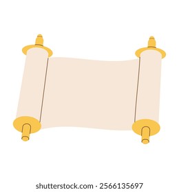 A scroll of paper with a gold border. The scroll is white and has a gold border. The scroll is long and narrow