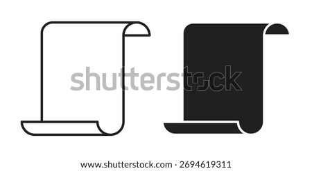 Scroll paper icon concept. Logo symbol for web and mobile. Pixel Perfect.