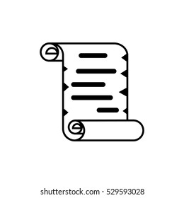 Scroll paper icon . Document symbol vector illustration