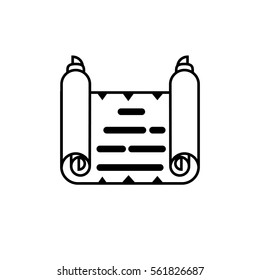 Scroll paper icon . Document symbol vector illustration