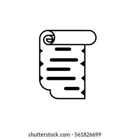 Scroll paper icon . Document symbol vector illustration