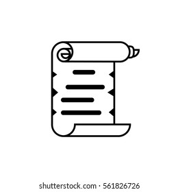 Scroll paper icon . Document symbol vector illustration