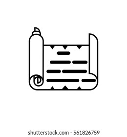 Scroll paper icon . Document symbol vector illustration