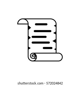 Scroll paper icon . Document symbol vector illustration