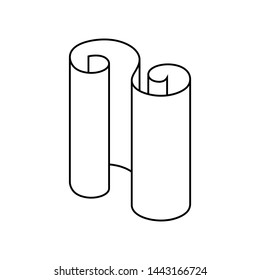 Scroll paper icon line style