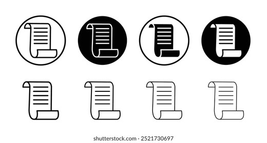 Scroll paper icon logo set vector