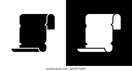 Logotipo do ícone de papel de rolagem. símbolos gráficos simples