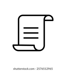 Scroll paper icon Outline vector for web ui