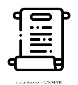 scroll of paper icon vector. scroll of paper sign. isolated contour symbol illustration