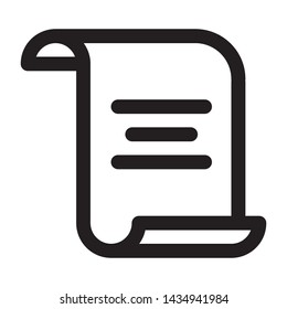scroll and paper - minimal line web icon. simple vector illustration. concept for infographic, website or app.