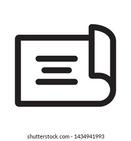scroll and paper - minimal line web icon. simple vector illustration. concept for infographic, website or app.