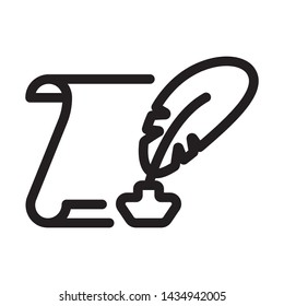 scroll and paper - minimal line web icon. simple vector illustration. concept for infographic, website or app.
